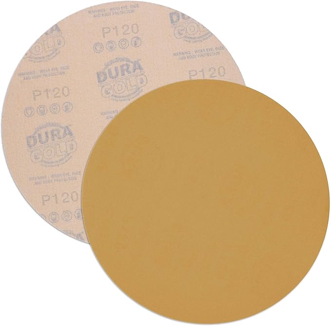 Dura-Gold Premium 9" Drywall Sanding Discs - 120 Grit (Box of 10) - High-Performance Sandpaper Discs with Hook & Loop Backing, Fast Cutting Aluminum Oxide Abrasive - For Drywall Power Sander, Wood
