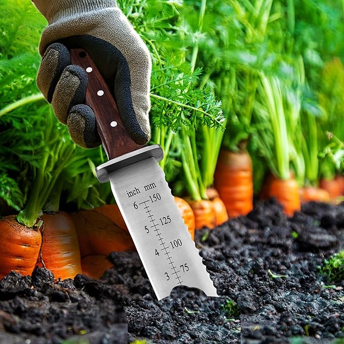 Namibagata Japanese Steel Hori Hori Garden Knife, Insulation Knife Hori Hori Garden Knives use as Digging, Weeding knives, Planting Knifes & Sod Cutter | 12" Stainless Steel with Cutting Edge, Full-Tang walnut Wood Handle with Sheath