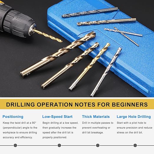 PATIKIL 4.5mm Drill Bit, Jobber Straight Shank 4341 High-Speed Steel 118째 Black and Gold Finish for Medium-Hard Metal Steel Acrylic - 6 Pack