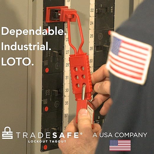 TRADESAFE Circuit Breaker Lockout Device, 10 Pack, 120/277 Volt, Clamp-on Single Pole Breaker Lock Out Device, OSHA Compliant, Premium Grade, Medium