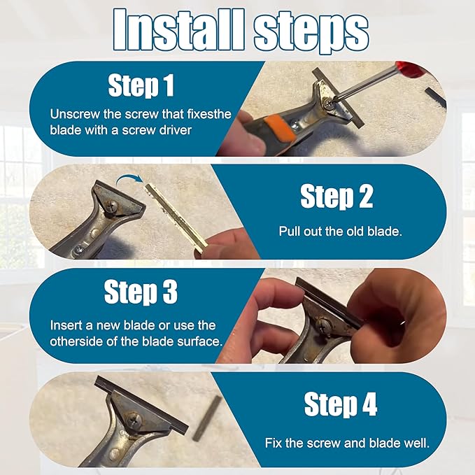 2.5"Carbide Scraper Blade 2 Pack, Double-Edged Reversible Replacement Tungsten Steel Scraper Blades, Fits Removing Paint, Varnish,Wood,Paint,Glue,Grout,sanding,planing, Carbide Scraper Tool.