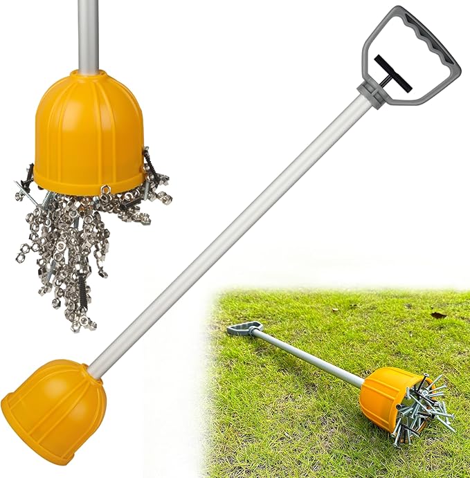 ULIBERMAGNET Yard Lift Magnet Sweeper, 29inch Long Reach Magnetic Bulk Lifter with Quick Release, Extendable Yard Pull Magnet Sweeper, Magnetic Swarf Tool with Extended Handle for Nails, Screws, Nut
