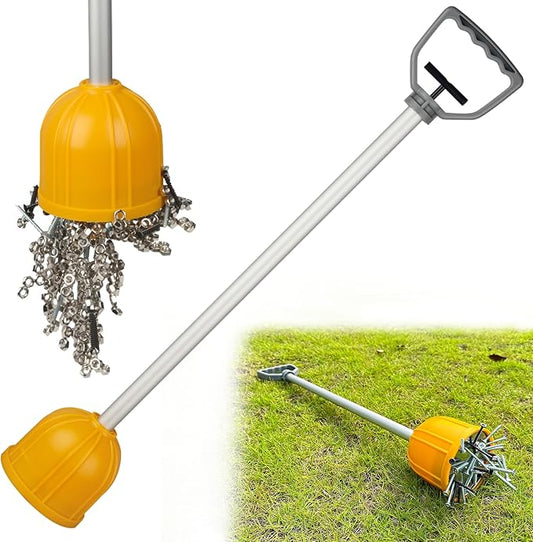 ULIBERMAGNET Yard Lift Magnet Sweeper, 29inch Long Reach Magnetic Bulk Lifter with Quick Release, Extendable Yard Pull Magnet Sweeper, Magnetic Swarf Tool with Extended Handle for Nails, Screws, Nut