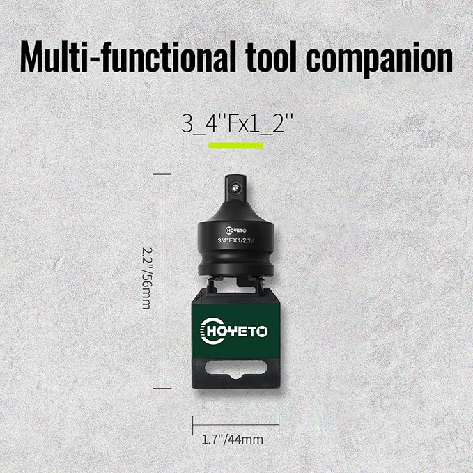 3/4" to 1/2" Industrial Impact Adapter | Chrome Molybdenum Alloy (Cr-Mo) Steel | Professional Rotation Converter for Equipment Maintenance