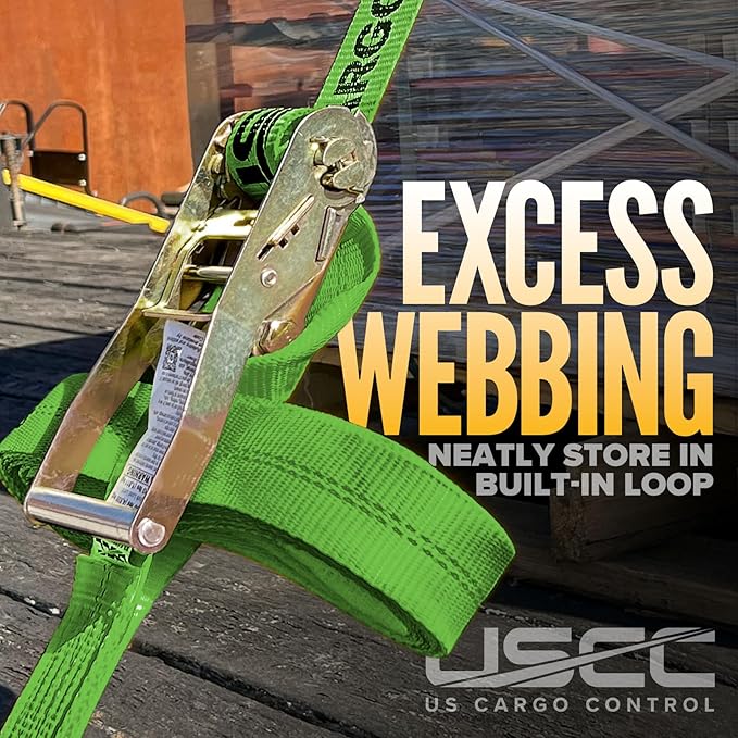 US Cargo Control Wire Hook Ratchet Straps 2 Inch x 30 Foot (10-Pack), 10,000 LBS Break Strength, Ratchet Straps Heavy Duty with Double J Hooks, Green Cargo Tie Downs for Flatbed Trailers and Trucks