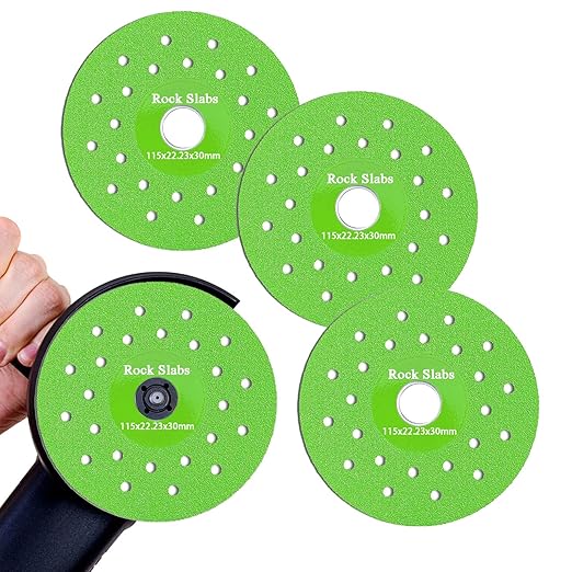 3 Pack 4-1/2" Multi-Pore Rock Slab Grinding Disc for Angle Grinder, Diamond Saw Blades with 7/8'' Arbor, Tile Cutting Disc for Cutting and Grinding Ceramic, Glass, Marble