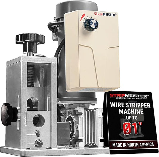 StripMeister E350x Electric Automatic Wire Stripping Machine ??Wire Size Up To 횠1", Jam-Free, Ultra Fast Scrap Wire Stripper with Ultra Grip Feeders for Copper Wires