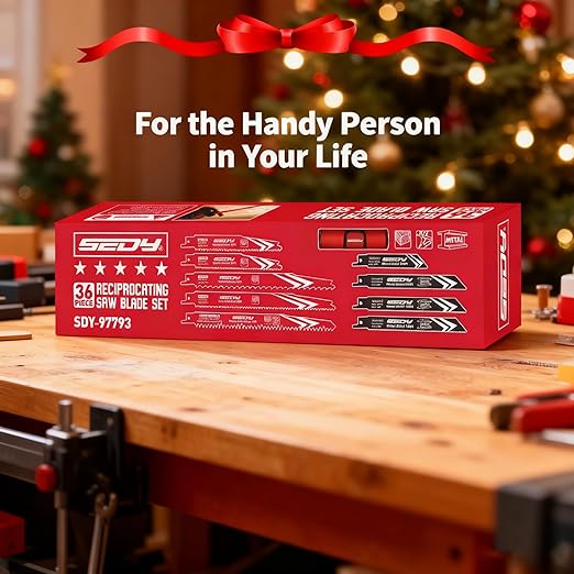 36-Piece Ultimate Reciprocating Saw Blade Set - Premium Saw Blades, Durable Wood & Metal Cutting Blades with Storage Pouch, Long-Lasting Pruning Blades