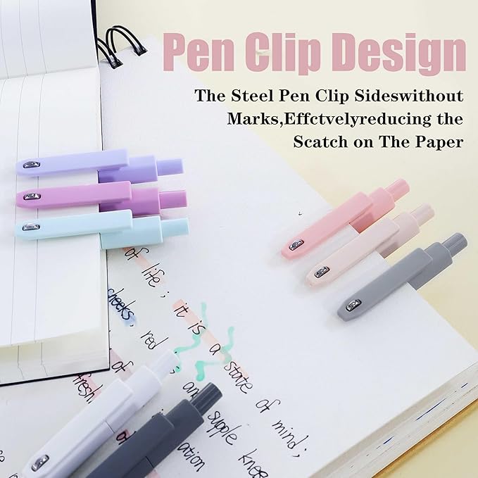 Vitoler Gel Pens, 8 Pack Cute Morandi Colored Pens, 0.5mm Smooth Writing Pens for Women/Nurses, Journaling Supplies