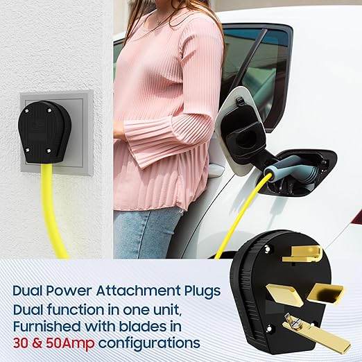 NEMA 10-30/50P Straight Blade Angle Plug 2Pack, AC Dryer Replacement Male Angle Plug, Non-Grounding Heavy Duty Universal Power Male Connector for Dryers 30/50Amp,125/250Volt-with 1 Screwdriver