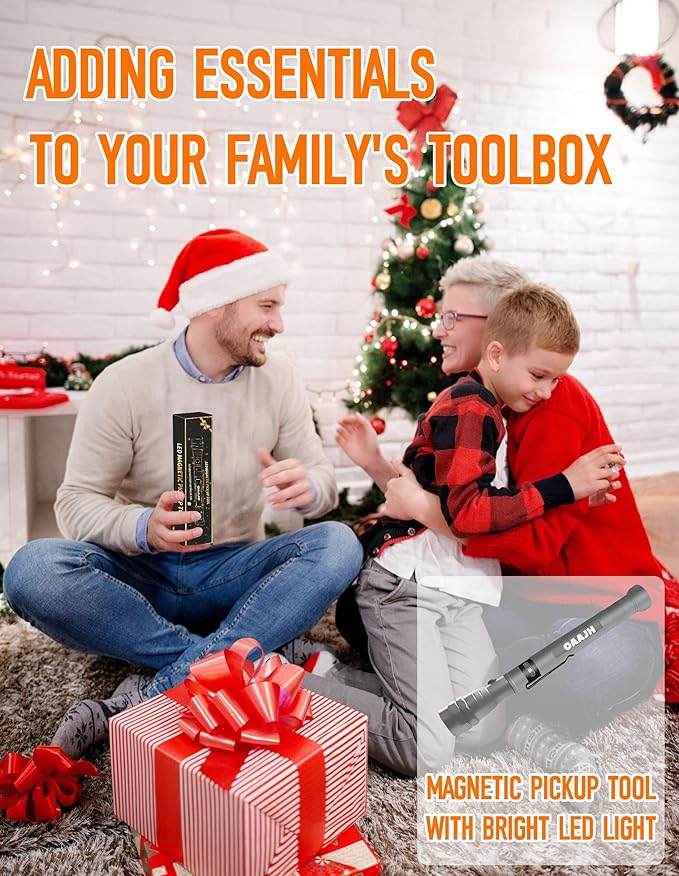 Christmas Stocking Stuffers for Adults, Magnetic Pickup Tool with 3 LED Lights, Telescoping Magnet Flashlight Gifts Dad Gifts from Daughter Son Wife, Cool Gadgets for Men 2025, Birthday Gifts for Men