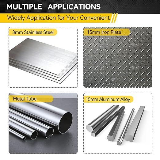 Mollom 10Pcs (16-53mm) TCT Carbide Hole Saw Kit for Hard Metal, 10Pcs Hole Cutters with 5Pcs Extra Pilot Drill bits and 3Pcs Hex Keys for Stainless Steel, Iron,Aluminum,Alloy,Metal.