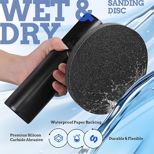 30PCS 6 inch Silicon Carbide Sanding Discs 800 Grit, Wet Dry Orbital Sander Hook and Loop Sandpaper Disc, Best for Metal,Automotive,Wood Polishing