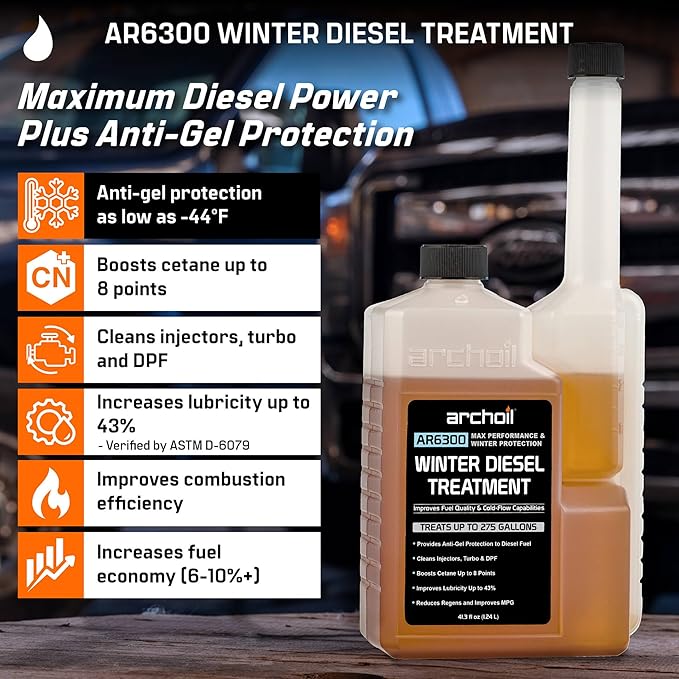 Archoil AR6300 Winter Diesel Treatment - Two Pack - Includes Anti-Gel Protection - Additive for All Diesel Vehicles