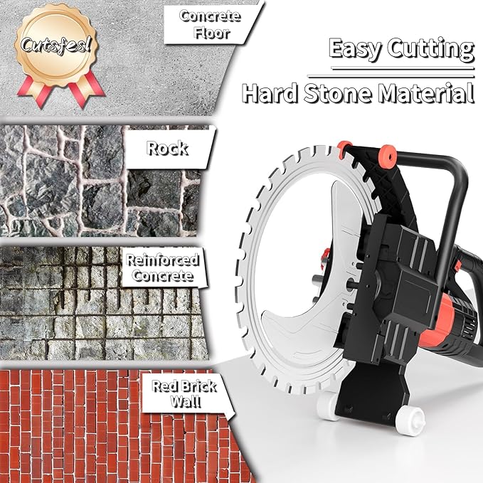 Ring Concrete Cutter Saw, Concrete Saw 20 Inch, 110V Pure Copper Motor With An Intelligent Water Pump for Reinforced Concrete, Ceramic Tiles, Red Brick Walls(220V,Depth of cut 15.74inch)