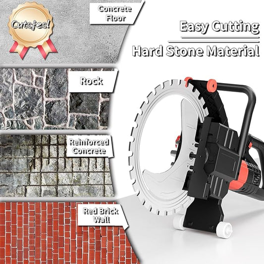 Ring Concrete Cutter Saw, Concrete Saw 20 Inch, 110V Pure Copper Motor With An Intelligent Water Pump for Reinforced Concrete, Ceramic Tiles, Red Brick Walls(220V,Depth of cut 15.74inch)