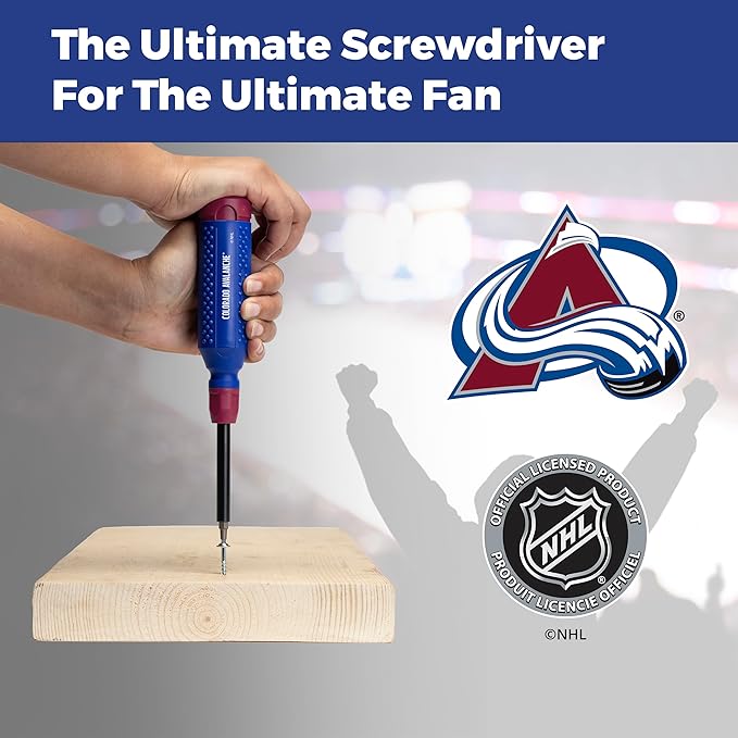 MEGAPRO짰 NHL짰 Team Edition Multi-bit Screwdriver | Officially Licensed NHL짰 Gear | Durable, Ergonomic, Pro-Grade Screwdriver (Colorado Avalanche짰)
