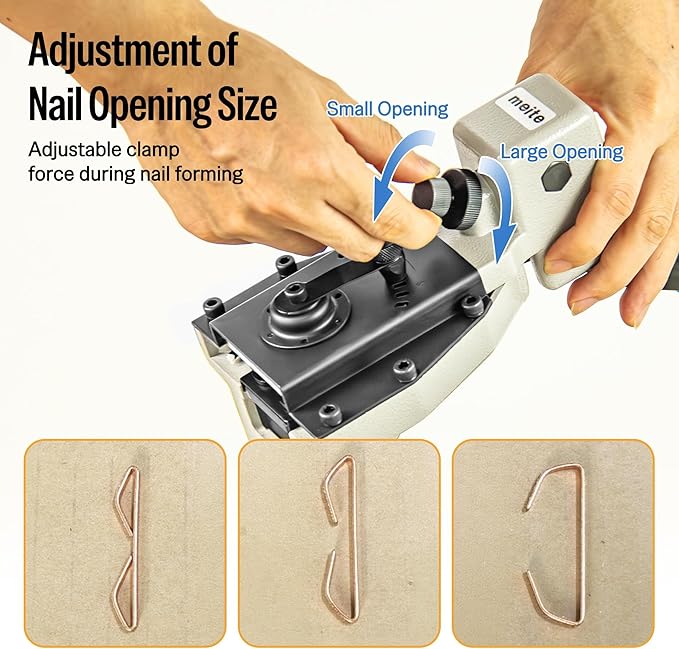 meite Box Stapler HB3518 Manual Carton Closer with 16 Gauge 3/4" Leg Carton Closing Staples(1,600pcs) for Corrugated Case Packaging, Accepts 1-3/8" Crown 3/4" Leg Staples, No Air Needed