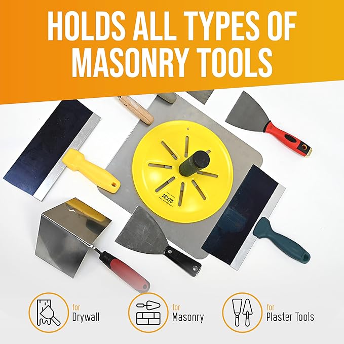 Rapido Tool Co. Drywall Hawk Plate - Professional Tool Holder for Drywall, Masonry, Plaster Hand Tools - Perfect for Holding Joint Knives, Taping Knives, Trowels ??Easy to Attach to Any Drywall Hawk
