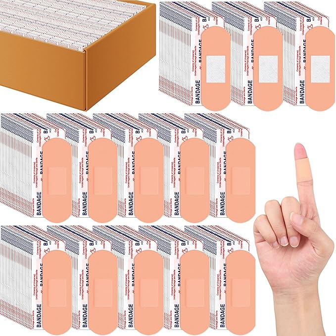 Timgle 7000 Pcs 1" X 3" Adhesive Bandages Bulk Waterproof Adhesive Breathable Bandages for Sensitive Skin School Nurses Businesses Travel First Aid Kits Homeless Care Supplies Donations