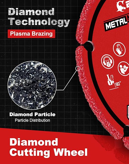 EZARC Diamond Cutting Wheel 4 1/2 x 7/8 Inch for Metal, Cut Off Wheel with 5000+ Cuts on Rebar, Steel, Iron and INOX
