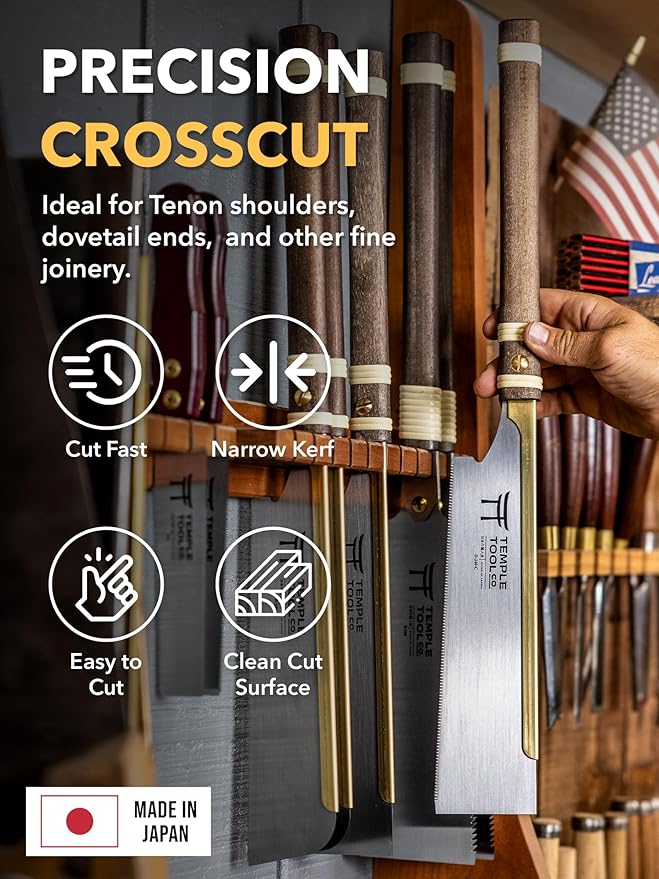 Co. Japanese Pull Saw - Crosscut 9.5 - Hand Saw for Joinery Crosscuts, Kumiko, Tenon Shoulders