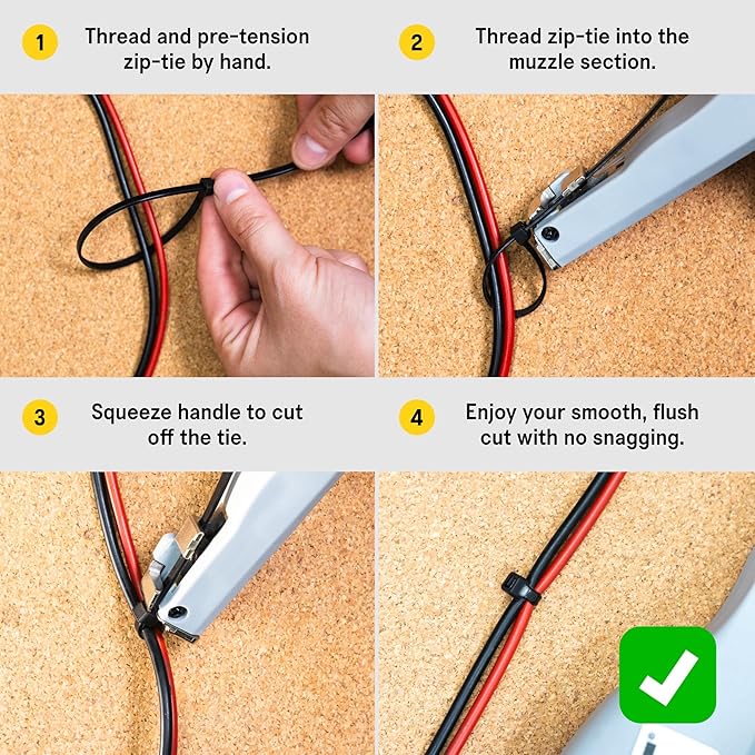 SST - Zip Tie Gun - Maneuver Through Tight & Awkward Spots With Precision - Compatible With All Standard Zip Tie Sizes - Exact Level of Tension - Securely Tighten & Trim Cleanly - Designed in the USA