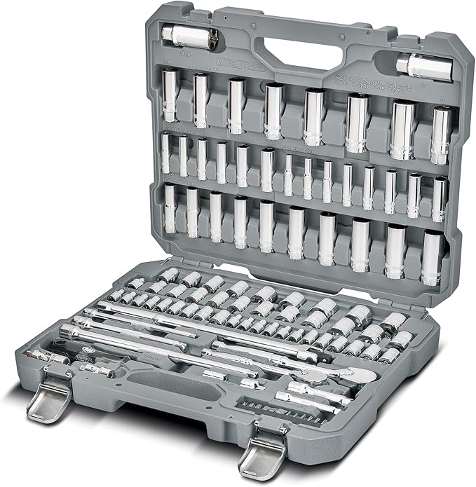 Ingersoll Rand 101 Piece SAE/Metric Master Mechanics Tool Set, Includes 1/4" & 3/8" Drive, 76 Sockets, 72-Tooth Seal-Head Ratchets, Tools & Accessories ??752020