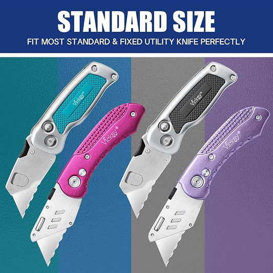 Vickay Utility Knife Blades竊똁ox Cutter Blades-Serrated Edge, SK5 Steel, 30-Pack with Plastic Case, Replacement Blades-Refills for Box Cutters Utility Knives