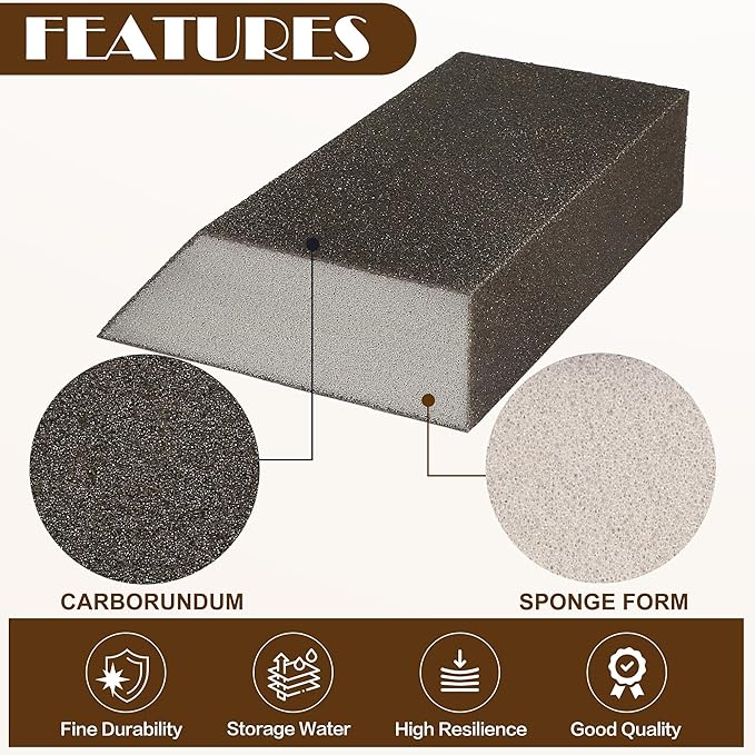 120 Grit Angled Sanding Blocks, Jamiikury Fine Sponge Sand Block Washable and Reusable, Wet & Dry Sandpaper Block for Wood Metal Drywall and Furniture Paint - Pack of 8