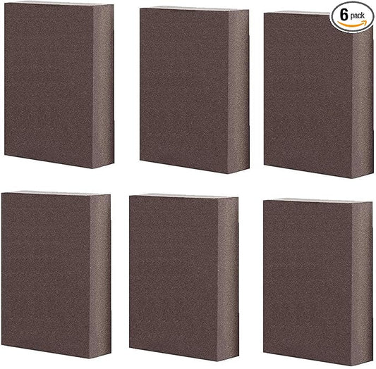 Driak Polishing Sanding Sponges Sandpaper Sanding Block Pad Washable Paint Sanding Block Wood Metal Sandpaper Sponge Cleaning Sponge (60 Grit Medium Fine)