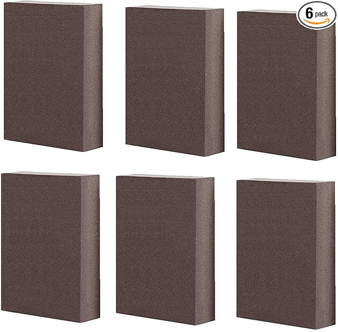 Driak Polishing Sanding Sponges Sandpaper Sanding Block Pad Washable Paint Sanding Block Wood Metal Sandpaper Sponge Cleaning Sponge (36 Grit Rough)