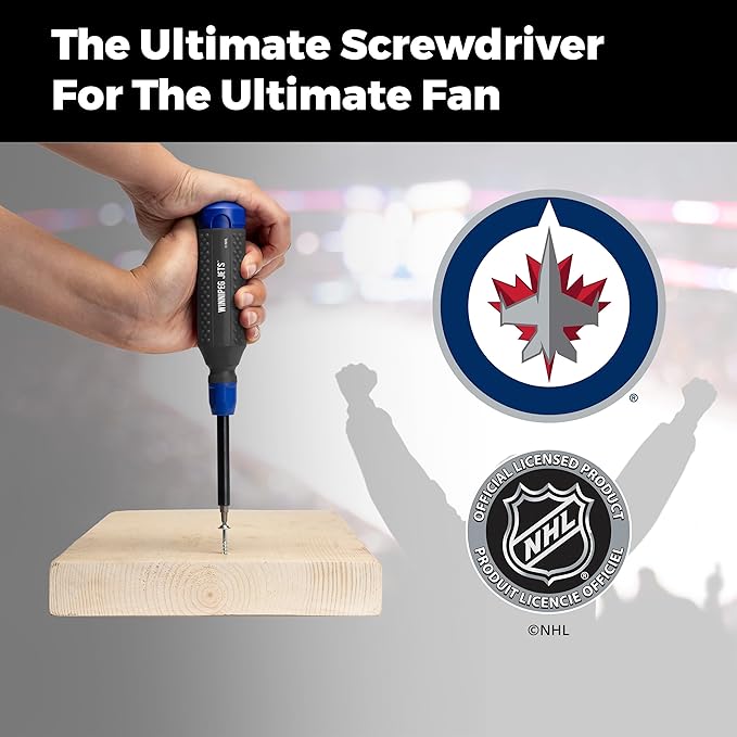 MEGAPRO짰 NHL짰 Team Edition Multi-bit Screwdriver | Officially Licensed NHL짰 Gear | Durable, Ergonomic, Pro-Grade Screwdriver (Winnipeg Jets??