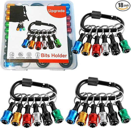 3 Set Bit Holders 1/4 inch Hex Shank Screwdriver Bits Holder Extension Bar Keychain Screw Adapter Drill Change Hand-held Screwdrivers Drill Bits Holder Portable Tools & Home Improvement Gift