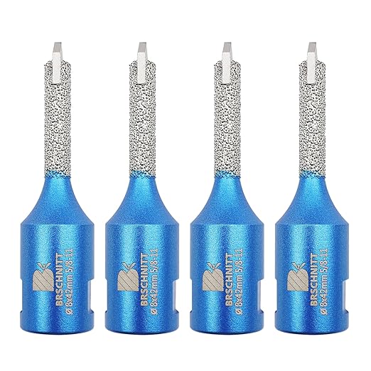 Diamond Mortar Raking Bit - BRSCHNITT 4pcs Mortar Raking Tuck Pointing with Carbide Tipped for Granite Marble Concrete Masonry Stone Removals Vacuum Brazed Bit 5/8-11 Thread (8 * 42mm 5/16"*1-5/8")