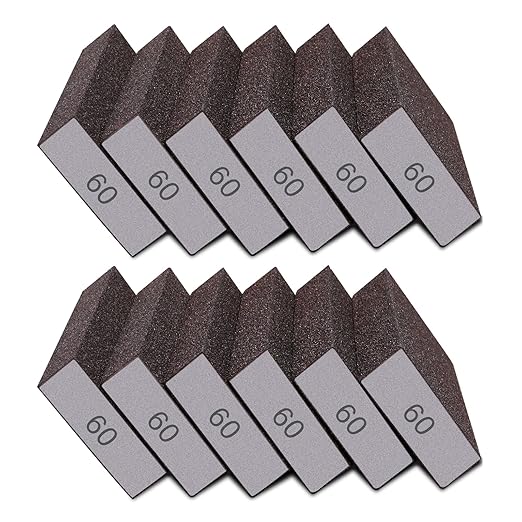 12Pcs Sanding Sponge 60 Grit Coarse Sanding Blocks for Drywall Metal Wood Washable and Reusable