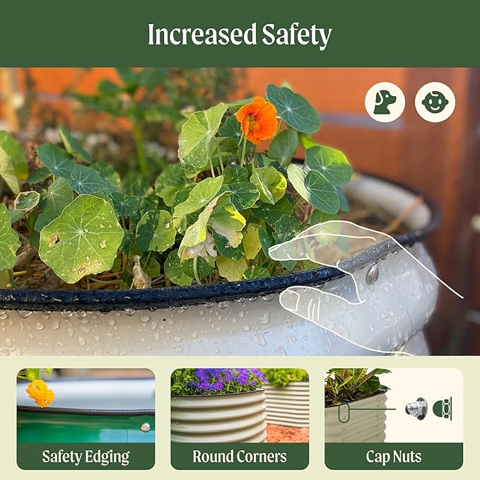 Vego garden Raised Garden Bed Kits, 17" Tall 9 in 1 8ft X 2ft Metal Raised Planter Bed for Vegetables Flowers Ground Planter Box-British Green