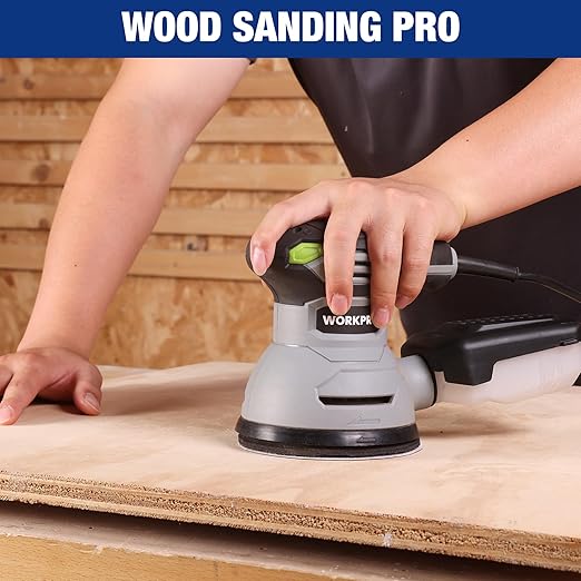 WORKPRO 50-Piece 320 Grit Sanding Discs - 5-Inch 8-Hole Hook and Loop Sandpaper for Random Orbital Sander (Not for Oscillating Tools or Mouse Sander)