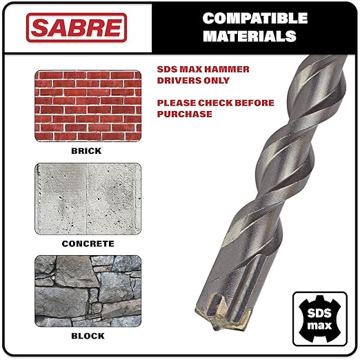 1-1/2 Inch x 15 Inch SDS MAX Rotary Hammer Drill Bit, U-Flute, Carbide Tipped for Brick, Stone, Concrete SDS MAX Drivers ONLY (1-1/2inches x 9.5inches x 15