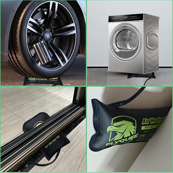 3 Sizes Air Wedge Shim, Contractor-Grade Alignment Air Pump Wedge Bag Tool, Inflatable Pry Bar and Leveling Tool, Maximum 500 LB Rating