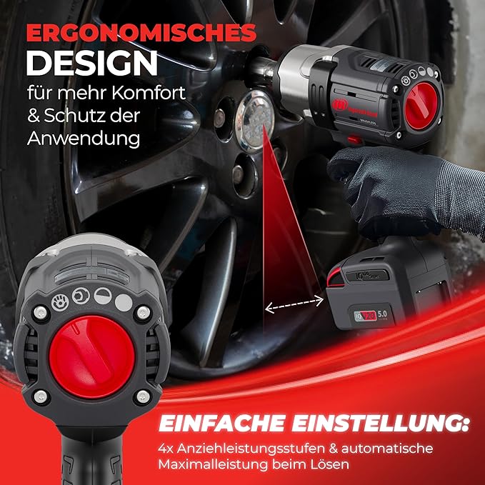 Ingersoll Rand Model W7172 3/4" 20V Cordless Impact Wrench, 1500 ft-lb Torque, Friction Ring and Thru-hole Retainer, Pistol, Bare Tool