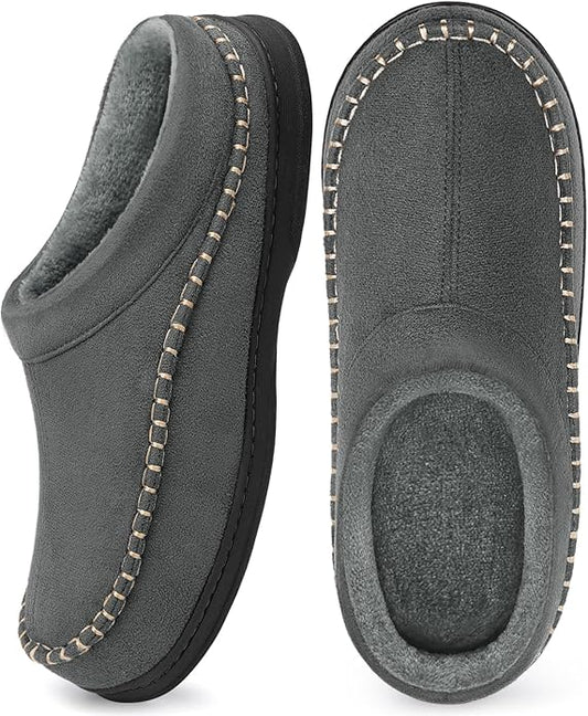 ATHMILE Mens House Shoes Fuzzy Warm Moccasin Memory Foam House Slippers for Men Cozy Winter Mens Slippers for Home Bedroom Indoor Outdoor