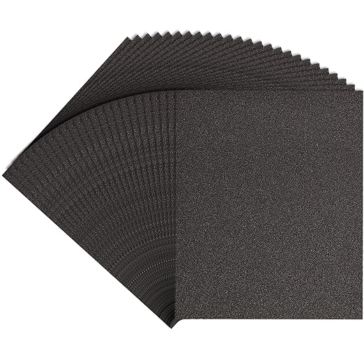 180 Grit Sand Paper, 9 x 11 Inch, 25 Pcs Wet Dry Sandpaper Sheets, Silicon Carbide for Wood, Metal, Automotive Sanding and Polishing, Waterproof and Durable