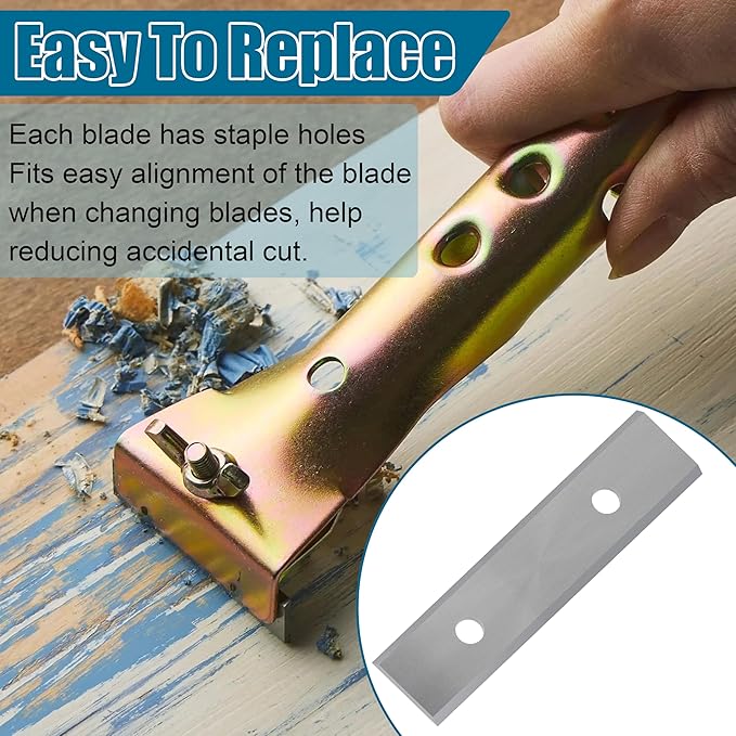 2-3/8" Carbide Scraper Paint Scraper Double-Edged Reversible Replacement Blade 10 Pack Fits Rust scraping, Removing Paint, wall, floor, Grout,