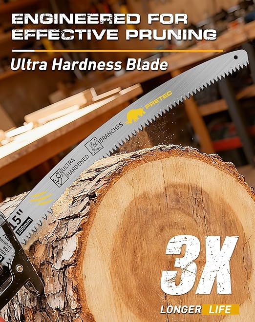 Japanese Teeth Reciprocating Saw Blades 15 Inch, Arc Edge Wood Pruning Reciprocating Saw Blades 6TPI Tree Trimming, Wood Cutting, Cr-V Reciprocal Saw Blades Better Wear Resistance, (5 Pack)