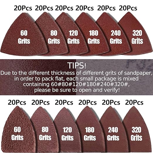 246Pcs Oscillating Tool Sanding Pad Kit, 3Pcs Multitool Sanding Pads and 3Pcs Finger Sanding Pad, 240Pcs Sandpaper, for Wood/Plaster Polish Sanding, & Other Surfaces, Compatible with Multiple Tools