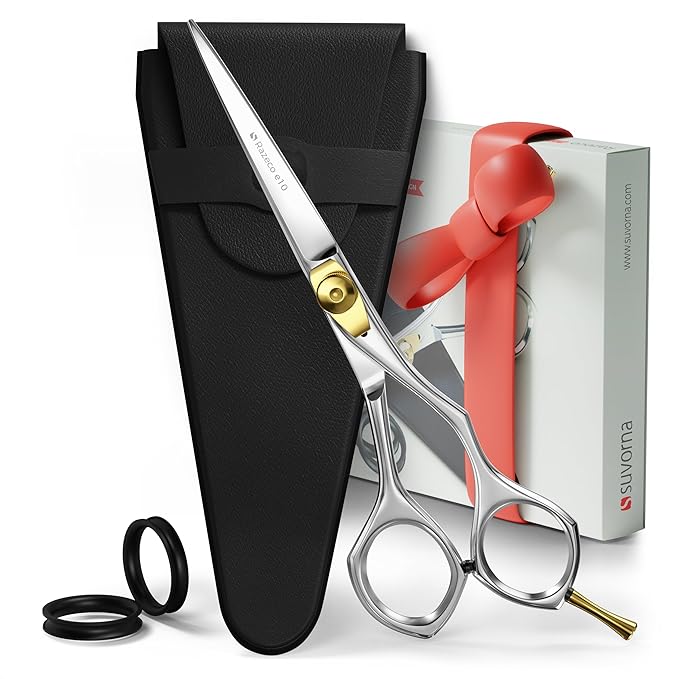Suvorna 6" Hair Cutting Scissors for Professionals, Barbers & Hairdressers ??Sharp Hair Shears for Cutting, Trimming, Grooming ??Hair Scissors Professional for Men, Women, Adults