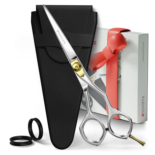Suvorna 6" Hair Cutting Scissors for Professionals, Barbers & Hairdressers ??Sharp Hair Shears for Cutting, Trimming, Grooming ??Hair Scissors Professional for Men, Women, Adults