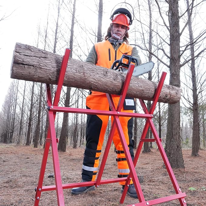 Chainsaw Chaps by UL Class A 8 Layers Technical Wrap Chainsaw Pants for Men Chainsaw Apron Orange Black