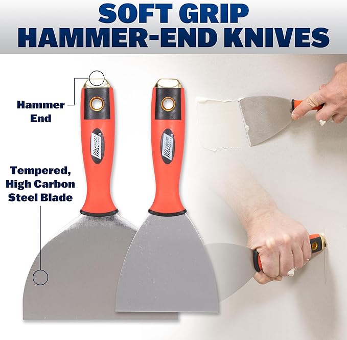 WAL-BOARD TOOLS Drywall Finishing Hand Tool Kit, Mud Pan, Taping Knife, DTKFNSH1